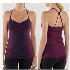 Lululemon Bend & Flow Tank in Hyper Stripe Plum Size 4 Yoga Athleisure